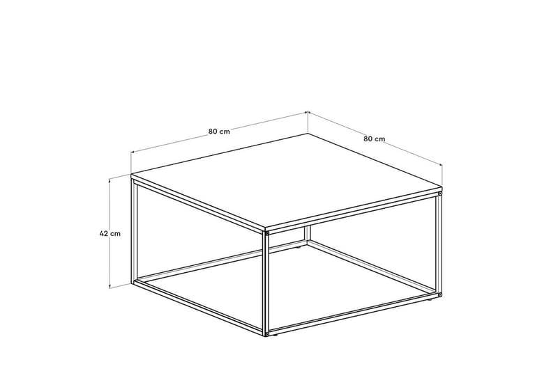 Ajmit Sofabord 80x80 cm Sort - Hanah Home - Møbler - Borde - Sofabord