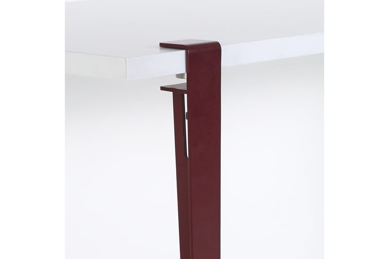 Eurotas Spisebord 120x60 cm Hvid/Rød - Hanah Home - Møbler - Borde - Spisebord og køkkenbord