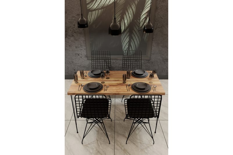 Hiten Spisebord 120x60 cm Brun/Sort - Hanah Home - Møbler - Borde - Spisebord og køkkenbord