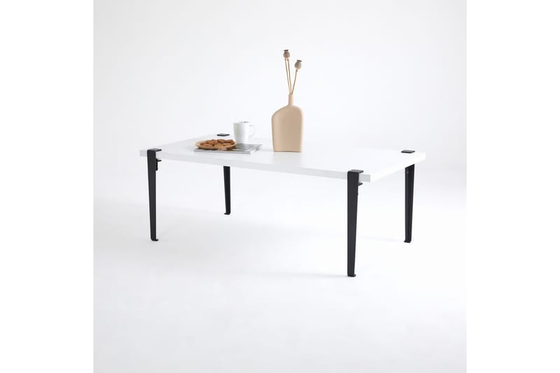 Fonissa Sofabord 120x60 cm Hvit/Sort - Hanah Home - Møbler - Borde - Sofabord