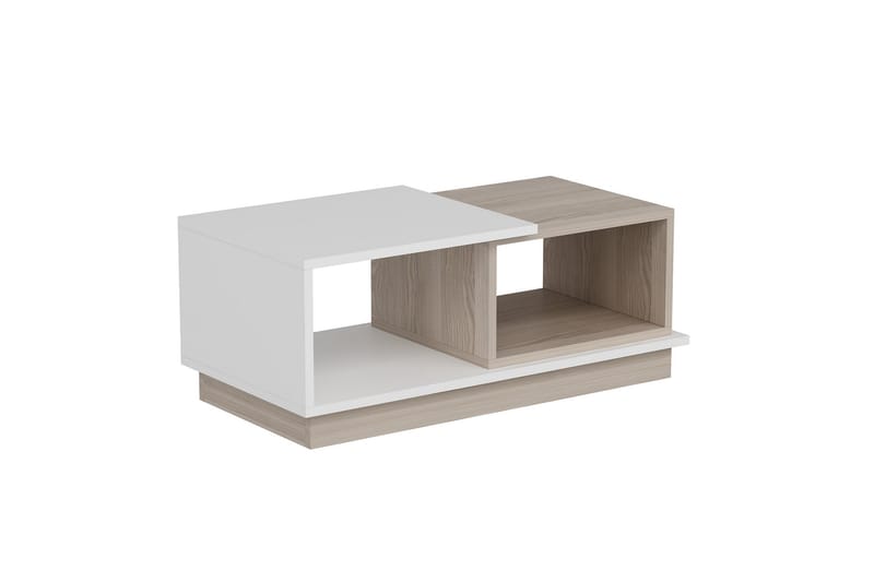 Schmida Sofabord 90x45 cm Hvid/Brun - Hanah Home - Møbler - Borde - Sofabord