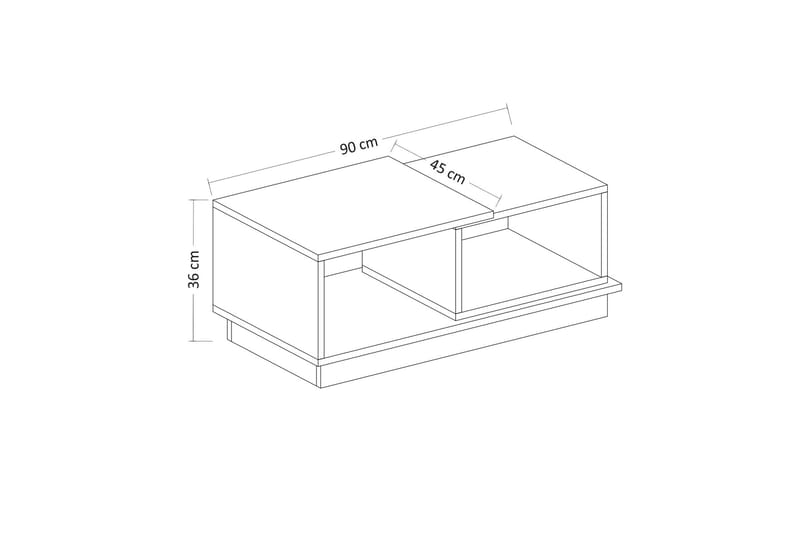 Schmida Sofabord 90x45 cm Hvid/Brun - Hanah Home - Møbler - Borde - Sofabord