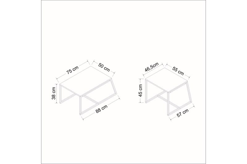 Minimal Sofabord 75x50 cm Hvid - Hanah Home - Møbler - Borde - Sofabord