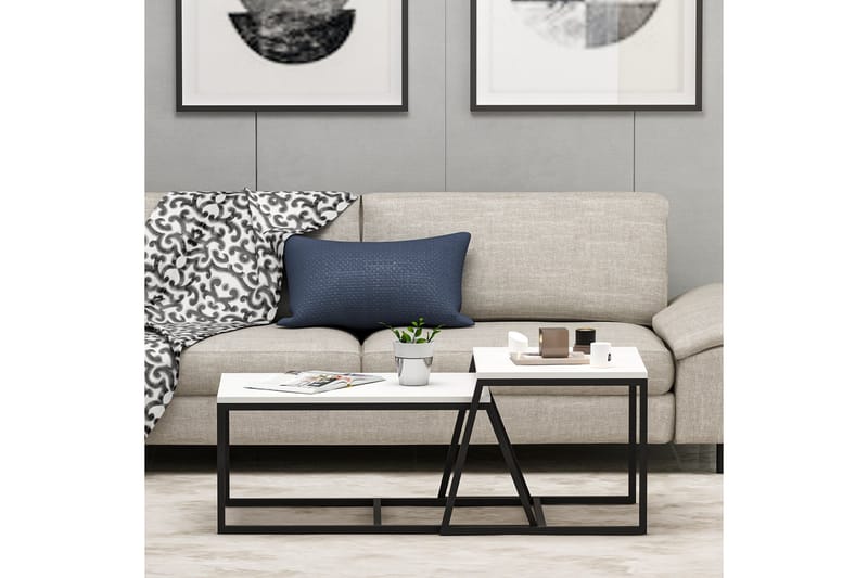 Minimal Sofabord 75x50 cm Hvid - Hanah Home - Møbler - Borde - Sofabord