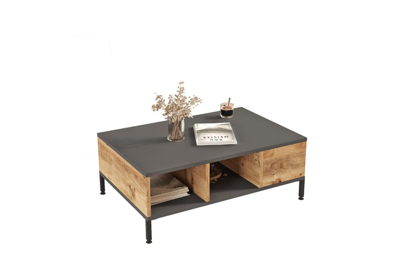 Kaushar Sofabord 90x60 cm Mørkeblå/Sort - Hanah Home - Møbler - Borde - Sofabord