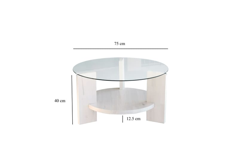 Mumondo Sofabord 75 cm Hvid - Hanah Home - Møbler - Borde - Sofabord