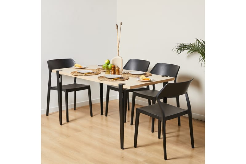 Pineios Spisebord 150x75 cm Brun/Sort - Hanah Home - Møbler - Borde - Spisebord og køkkenbord