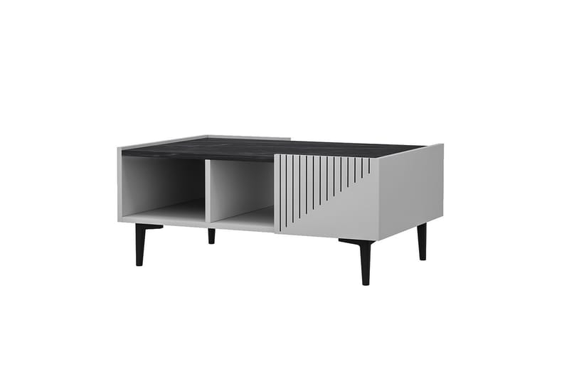 Draw Sofabord 94 cm Hvid/Sort - Hanah Home - Møbler - Borde - Sofabord