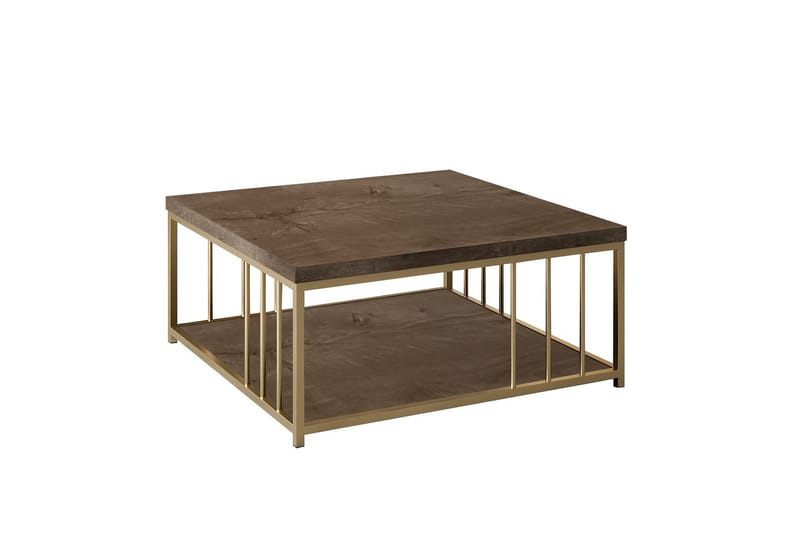 Zenn Sofabord 90x90 cm Brun/Guld - Hanah Home - Møbler - Borde - Sofabord