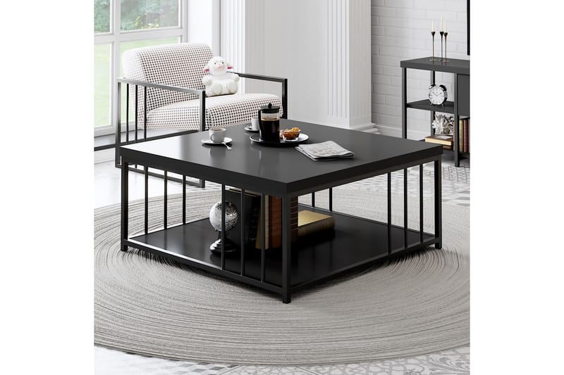 Zenn Sofabord 90x90 cm Sort - Hanah Home - Møbler - Borde - Sofabord