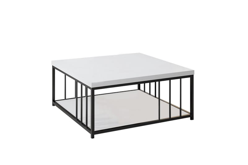 Zenn Sofabord 90x90 cm Hvid/Sort - Hanah Home - Møbler - Borde - Sofabord