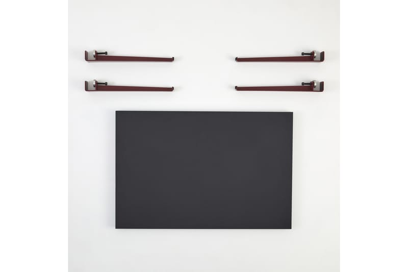 Neda Sofabord 90x60 cm Sort/Rød - Hanah Home - Møbler - Borde - Sofabord
