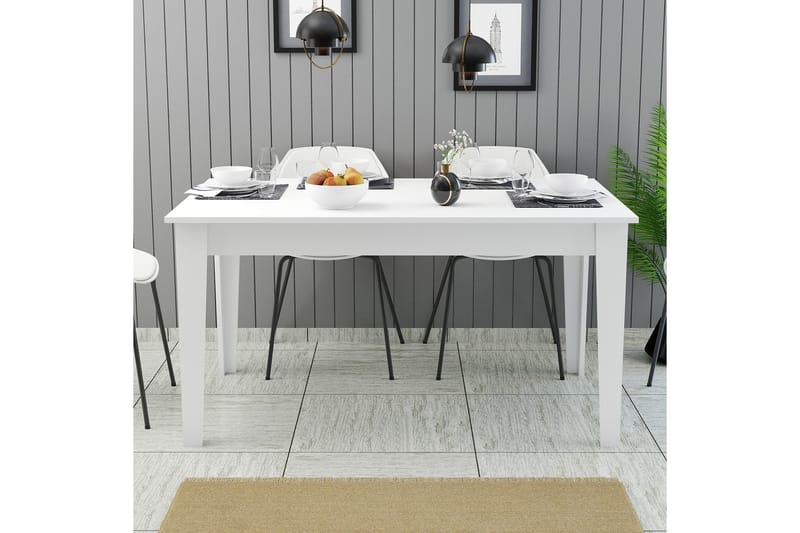 Lissione Spisebord 145x88 cm Hvid - Hanah Home - Møbler - Borde - Spisebord og køkkenbord