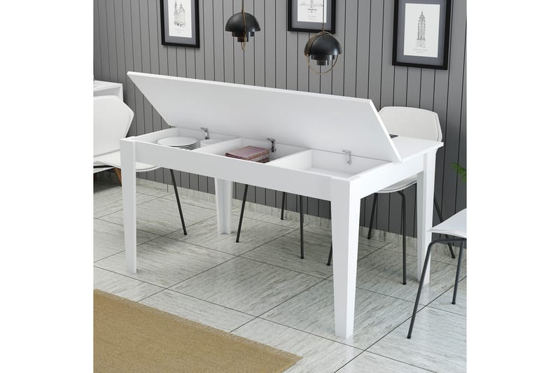 Lissione Spisebord 145x88 cm Hvid - Hanah Home - Møbler - Borde - Spisebord og køkkenbord