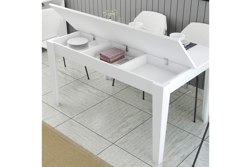 Lissione Spisebord 145x88 cm Hvid - Hanah Home - Møbler - Borde - Spisebord og køkkenbord