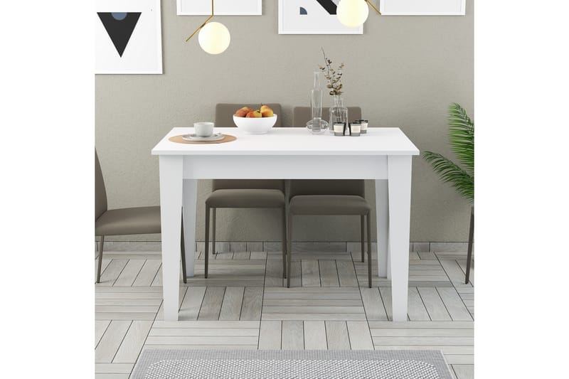 Levents Spisebord 110x72 cm Hvid - Hanah Home - Møbler - Borde - Spisebord og køkkenbord