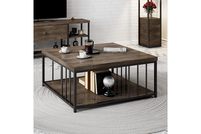 Zenn Sofabord 90x90 cm Brun/Sort - Hanah Home - Møbler - Borde - Sofabord