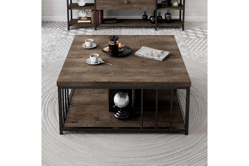 Zenn Sofabord 90x90 cm Brun/Sort - Hanah Home - Møbler - Borde - Sofabord