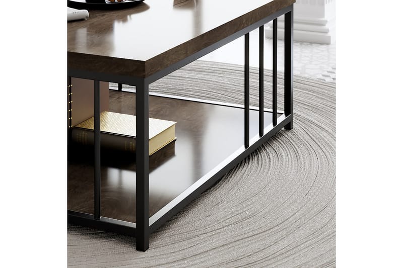 Zenn Sofabord 90x90 cm Brun/Sort - Hanah Home - Møbler - Borde - Sofabord