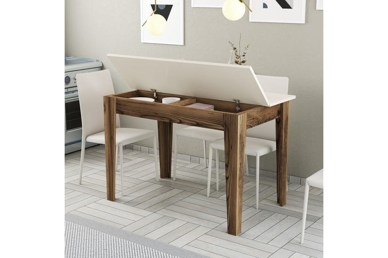 Levents Spisebord 110x72 cm Brun/Beige - Hanah Home - Møbler - Borde - Spisebord og køkkenbord