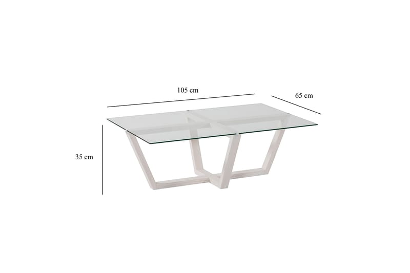 Liepene Sofabord 105x65 cm Hvid - Hanah Home - Møbler - Borde - Sofabord