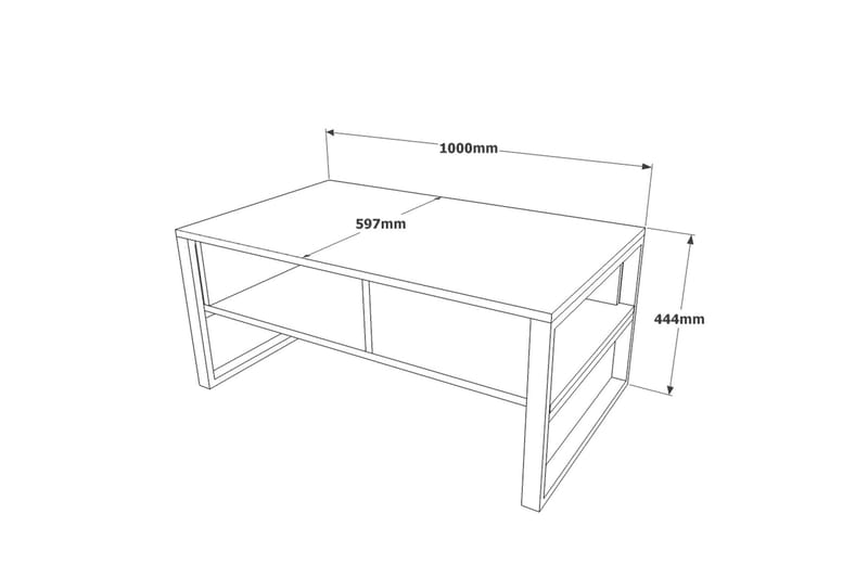 Jakh Sofabord 100x59,7 cm Mørk Blå - Hanah Home - Møbler - Borde - Sofabord