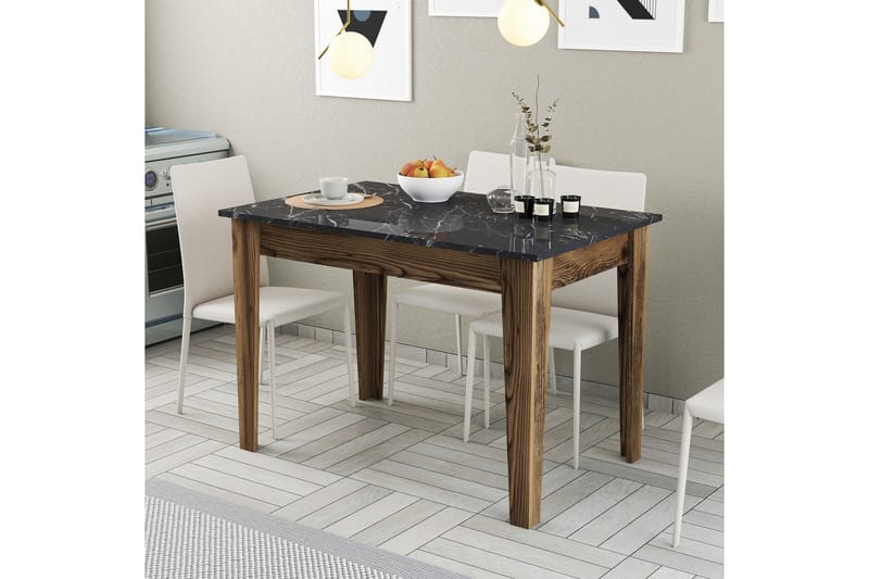 Levents Spisebord 110x72 cm Brun/Sort - Hanah Home - Møbler - Borde - Spisebord og køkkenbord