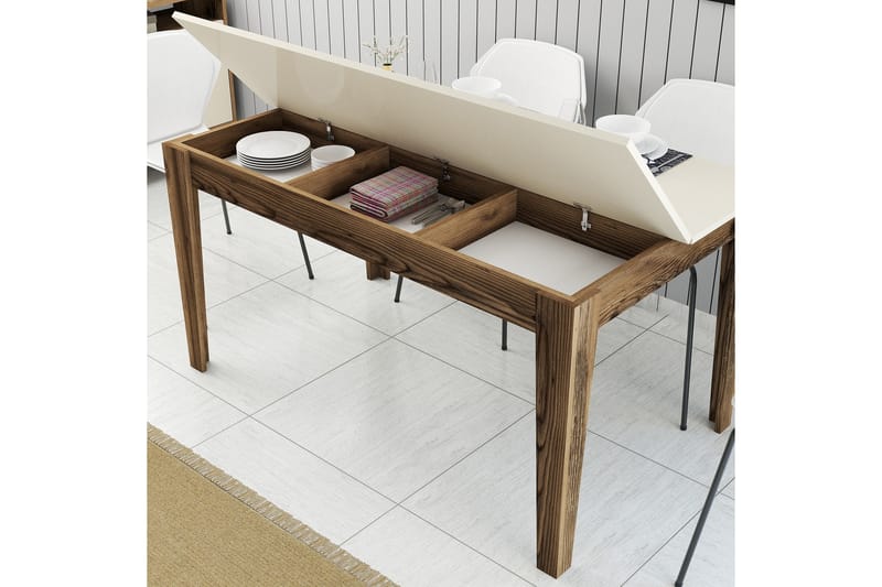 Lissione Spisebord 145x88 cm Brun/Beige - Hanah Home - Møbler - Borde - Spisebord og køkkenbord
