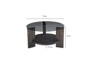 Mumondo Sofabord 75 cm Sort/Mørk Brun - Hanah Home - Møbler - Borde - Sofabord