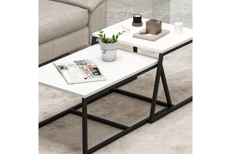 Minimal Sofabord 75x50 cm Hvid - Hanah Home - Møbler - Borde - Sofabord