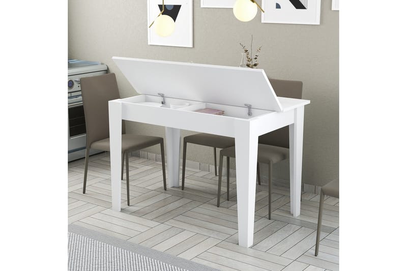 Levents Spisebord 110x72 cm Hvid - Hanah Home - Møbler - Borde - Spisebord og køkkenbord