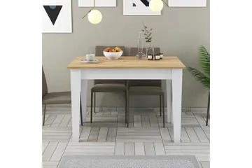 Levents Spisebord 110x72 cm Hvid/Brun - Hanah Home - Møbler - Borde - Spisebord og køkkenbord