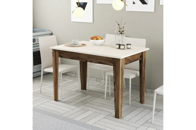Levents Spisebord 110x72 cm Brun/Beige - Hanah Home - Møbler - Borde - Spisebord og køkkenbord