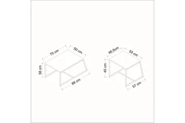 Minimal Sofabord 75x50 cm Hvid - Hanah Home - Møbler - Borde - Sofabord
