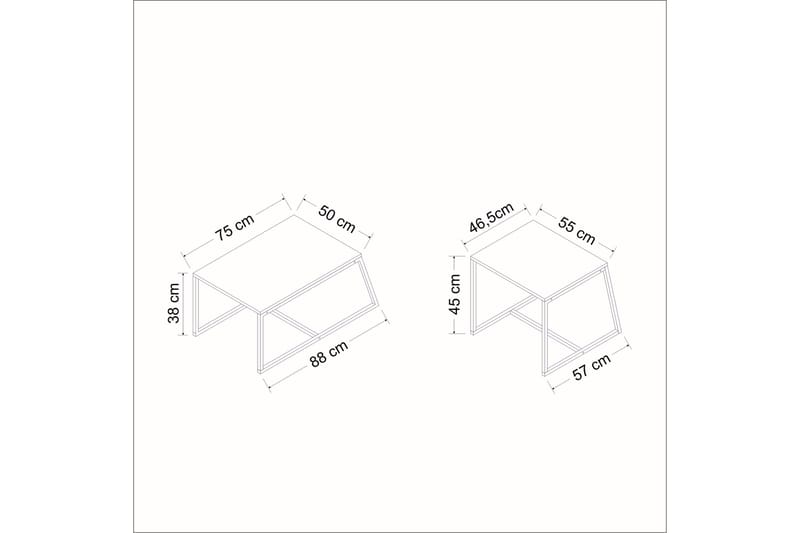 Minimal Sofabord 75x50 cm Hvid - Hanah Home - Møbler - Borde - Sofabord