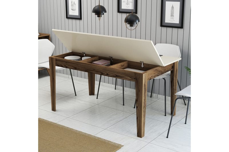 Lissione Spisebord 145x88 cm Brun/Beige - Hanah Home - Møbler - Borde - Spisebord og køkkenbord