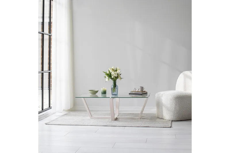 Liepene Sofabord 105x65 cm Hvid - Hanah Home - Møbler - Borde - Sofabord