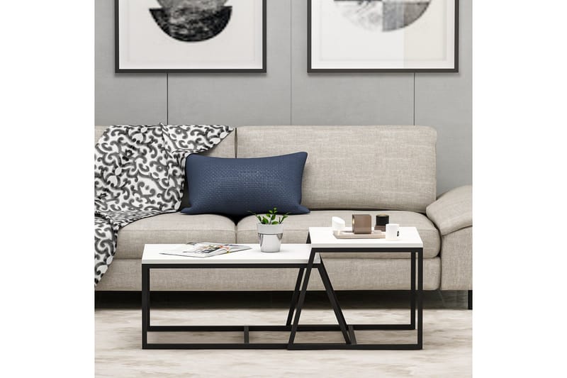 Minimal Sofabord 75x50 cm Hvid - Hanah Home - Møbler - Borde - Sofabord