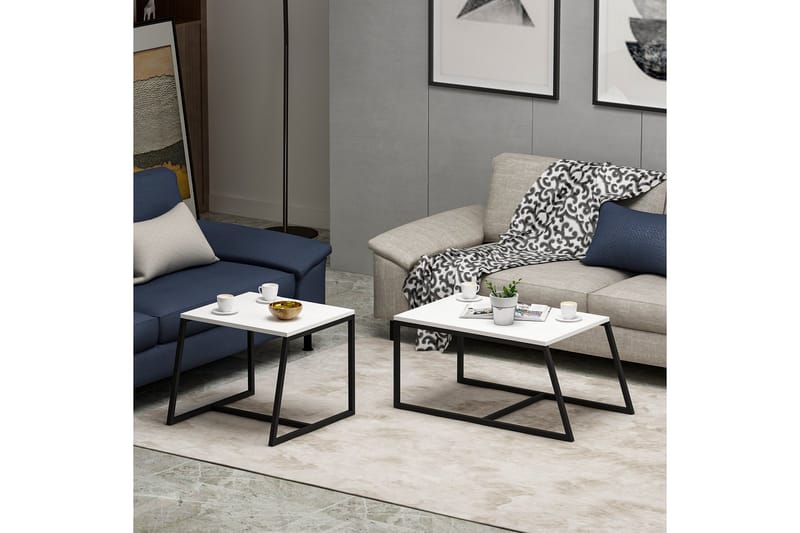 Minimal Sofabord 75x50 cm Hvid - Hanah Home - Møbler - Borde - Sofabord
