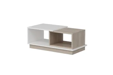 Schmida Sofabord 90x45 cm Hvid/Brun - Hanah Home - Møbler - Borde - Sofabord