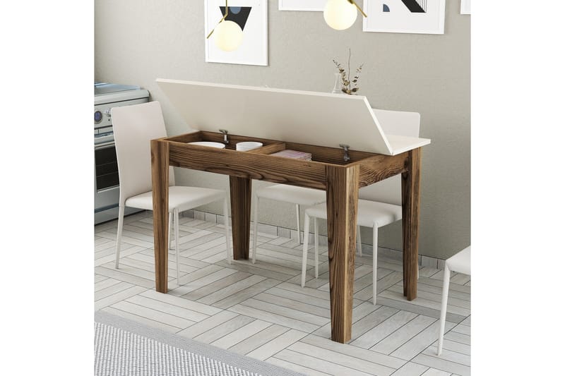 Levents Spisebord 110x72 cm Brun/Beige - Hanah Home - Møbler - Borde - Spisebord og køkkenbord