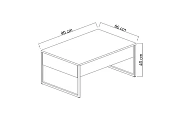 Luxe Sofabord 90x40 cm Hvid/Sort - Hanah Home - Møbler - Borde - Sofabord