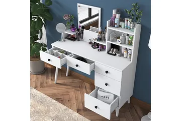 Junji Sminkebord 118,2x93,8 cm Hvid - Hanah Home - Møbler - Borde - Sminkebord & konsolbord