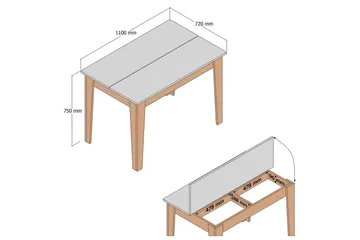 Levents Spisebord 110x72 cm Brun/Sort - Hanah Home - Møbler - Borde - Spisebord og køkkenbord