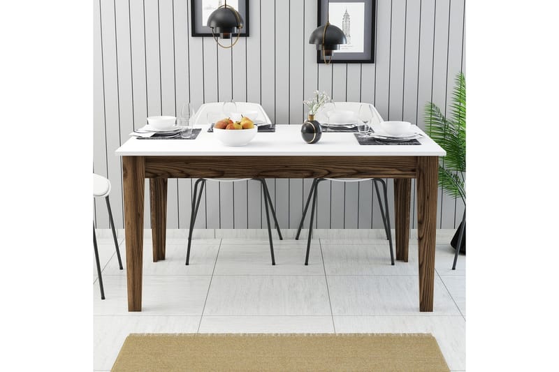 Lissione Spisebord 145x88 cm Brun/Hvid - Hanah Home - Møbler - Borde - Spisebord og køkkenbord
