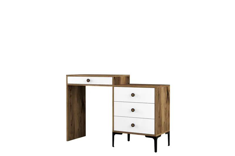 Ameias Sminkebord 124x84,7 cm Brun/Hvid, Hanah Home