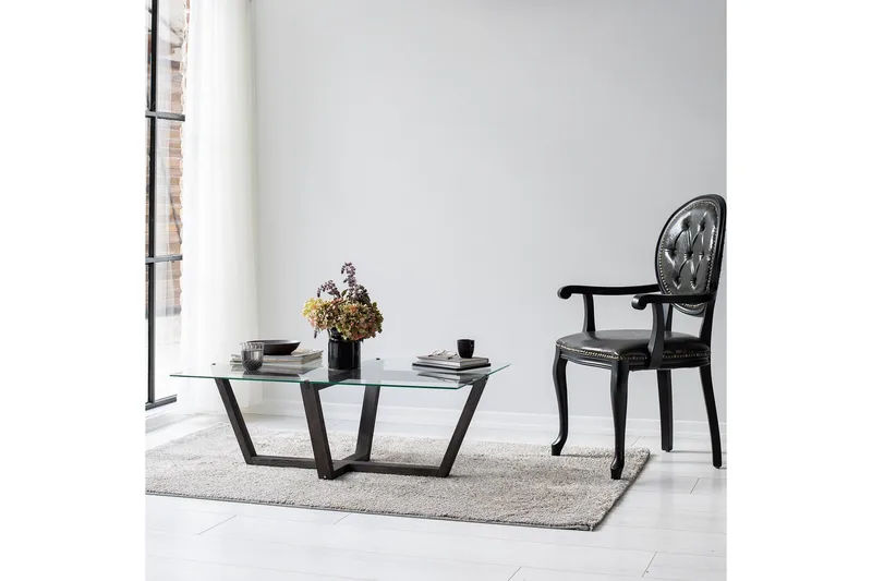 Liepene Sofabord 105x65 cm Sort, Hanah Home