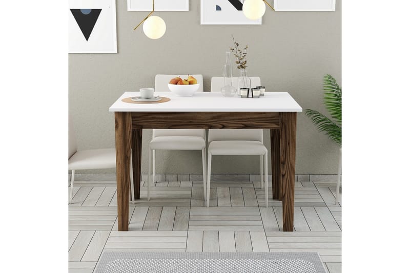 Levents Spisebord 110x72 cm Brun/Hvid - Hanah Home - Møbler - Borde - Spisebord og køkkenbord