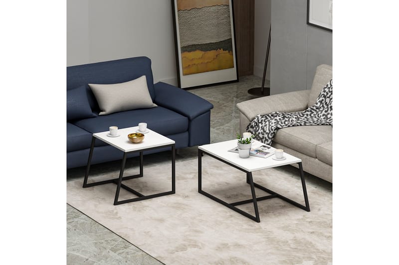 Minimal Sofabord 75x50 cm Hvid - Hanah Home - Møbler - Borde - Sofabord