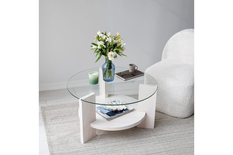 Mumondo Sofabord 75 cm Hvid - Hanah Home - Møbler - Borde - Sofabord